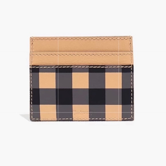 Madewell the leather card case gingham edition - Picture 2 of 13
